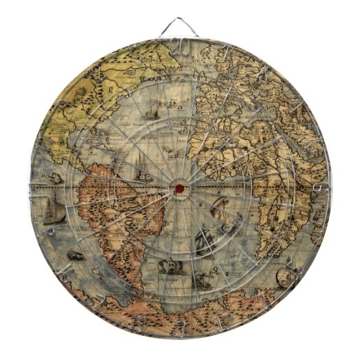 Jeu De Fléchettes Carte du monde Forlani Antiquev 1565 Renaissance (Devant)