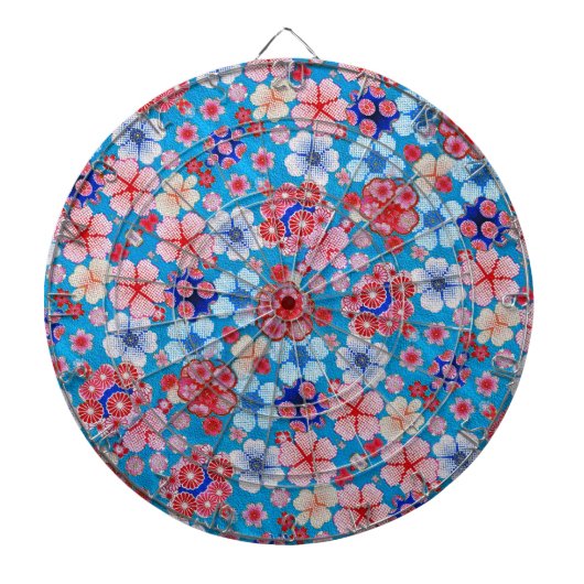 Jeu De Fléchettes Cascade bleue en cascade Floral Chirimen (Devant)