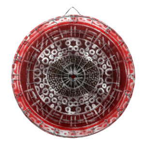 Jeu De Fléchettes Cercles concentrés Tribal africain Imprimer rouge