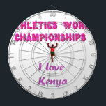 Jeu De Fléchettes Championnats du monde d'athlétisme Kenya Runner :<br><div class="desc">Athletics World Championships Kenya Runner - I Love Kenya Sports Art Montrez votre fierté dans l'athlétisme kenyan avec "Athletics World Championships Kenya Runner - I Love Kenya Sports Art." Cette oeuvre captivante reflète l'esprit sportif et la fierté nationale dans un design épuré et simple. Description : L'image présente en haut...</div>