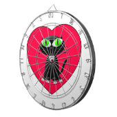 Jeu De Fléchettes Chat noir dans le coeur rouge (Devant droit)