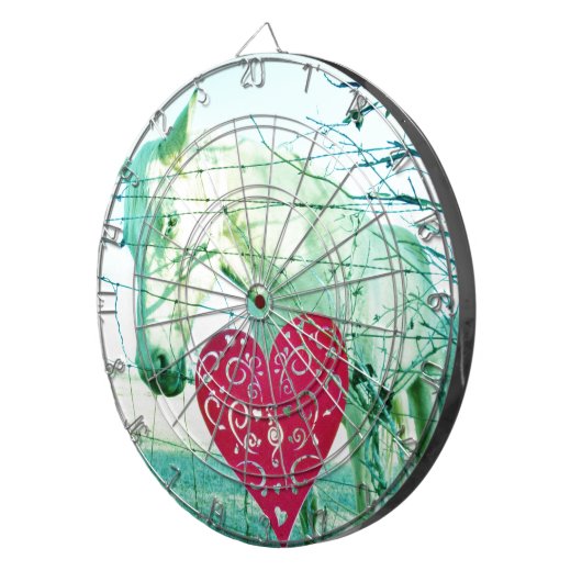 Jeu De Fléchettes Cheval Blanc Coeur Rouge Saint Valentin (Devant droit)