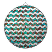 Jeu De Fléchettes Chevron Dalmatien Brun et Teal (Devant)