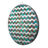 Jeu De Fléchettes Chevron Dalmatien Brun et Teal (Devant droit)