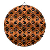Jeu De Fléchettes Chevron Orange Brown Avec Motif Paw Chien (Devant)