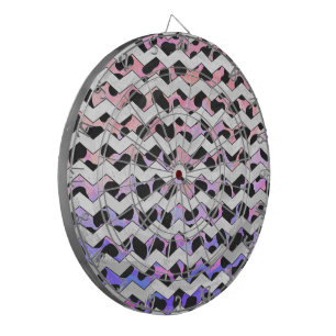 Jeu De Fléchettes Chevron Pink et Black Dalmatie