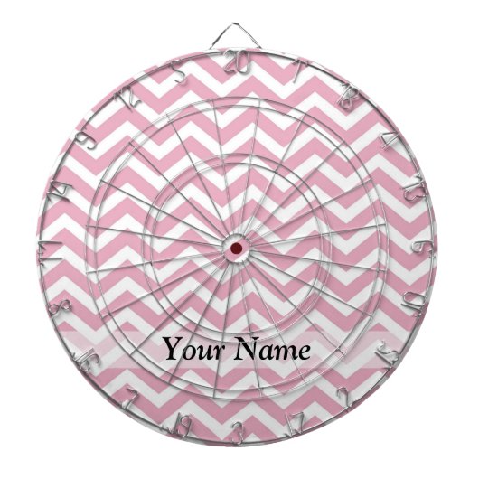 Jeu De Fléchettes chevron rose et blanc (Devant)