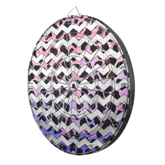 Jeu De Fléchettes Chevron rose et noir Dalmation (Devant droit)