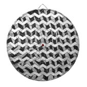 Jeu De Fléchettes Chevron Zebra noir et gris (Devant)