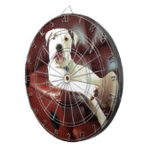 Jeu De Fléchettes chien pitbull blanc drôle sur le canapé (Devant droit)