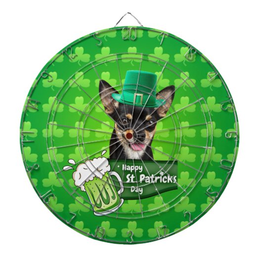 Jeu De Fléchettes Chihuahua Chien Chiot Chiot St. Patrick's Day Clov (Devant)