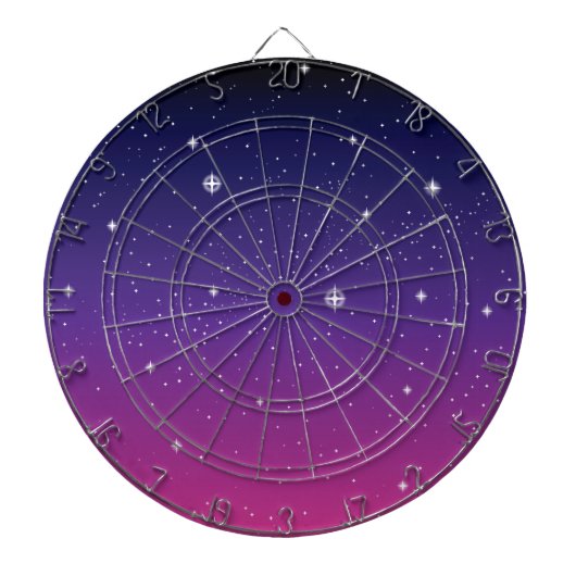 Jeu De Fléchettes Ciel nocturne étoilé violet foncé (Devant)