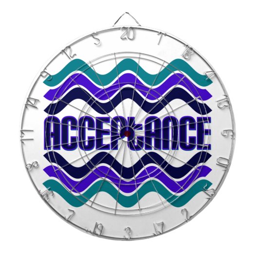 Jeu De Fléchettes Citation d'acceptation en bleu vert violet (Devant)