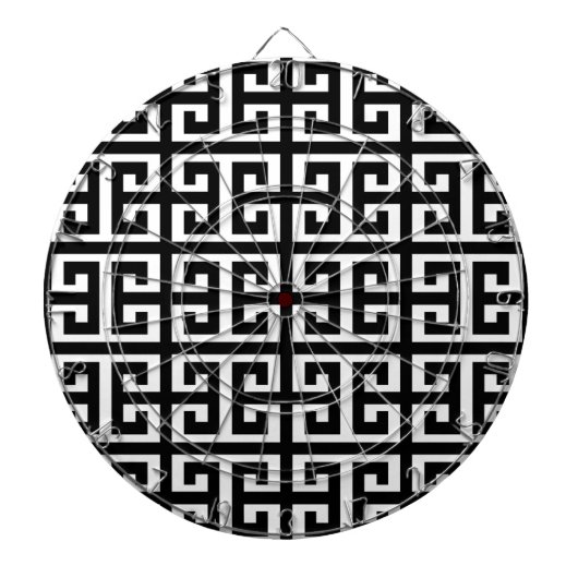 Jeu De Fléchettes clé noire blanche grecque (Devant)