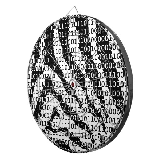 Jeu De Fléchettes Code binaire Zebra noir et blanc (Devant droit)
