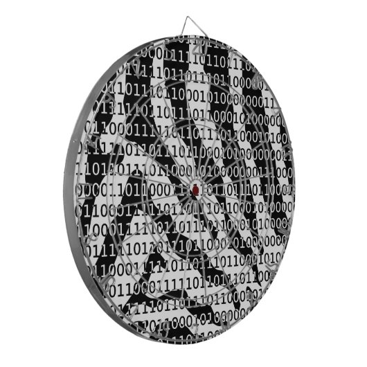 Jeu De Fléchettes Code binaire Zebra noir et blanc (Devant gauche)