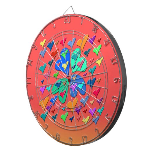 Jeu De Fléchettes Coeurs colorés (Devant droit)