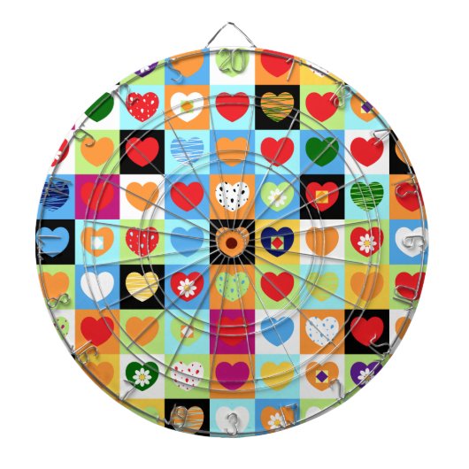 Jeu De Fléchettes Coeurs colorés (Devant)