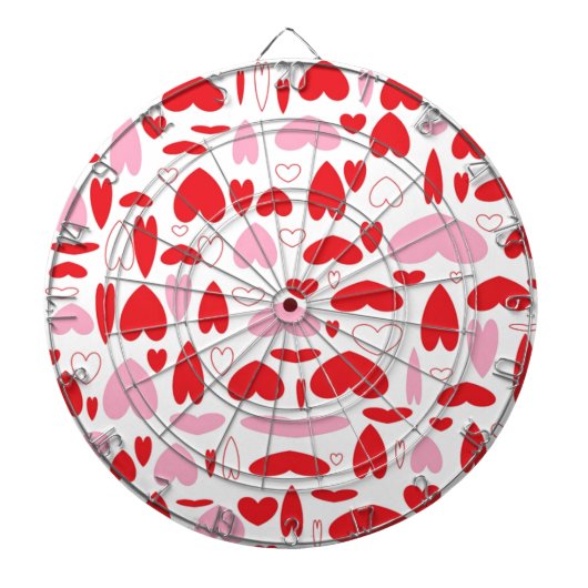 Jeu De Fléchettes Coeurs D'Amour Rose Et Rouge (Devant)
