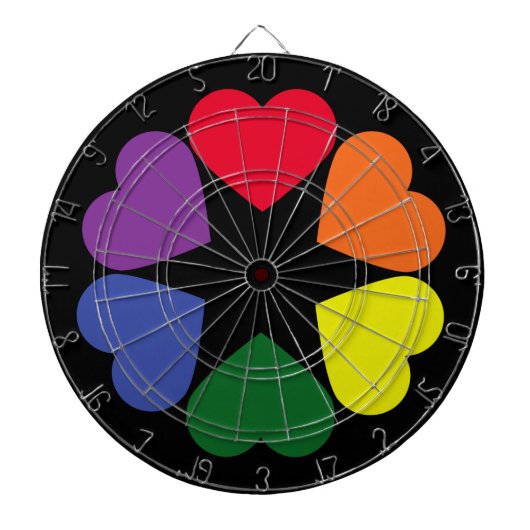 Jeu De Fléchettes Coeurs de fierté LGBT (Devant)