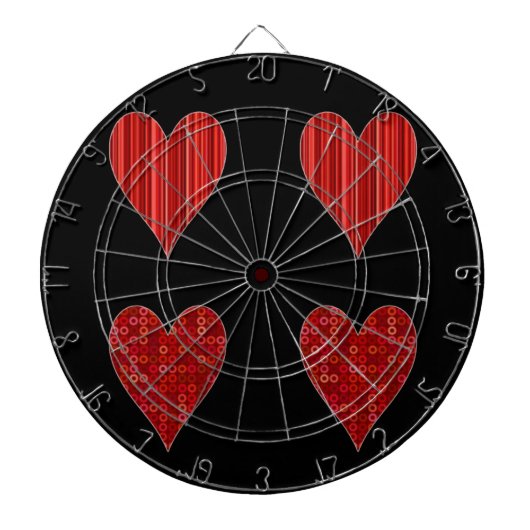 Jeu De Fléchettes Coeurs rouges décoratifs (Devant)