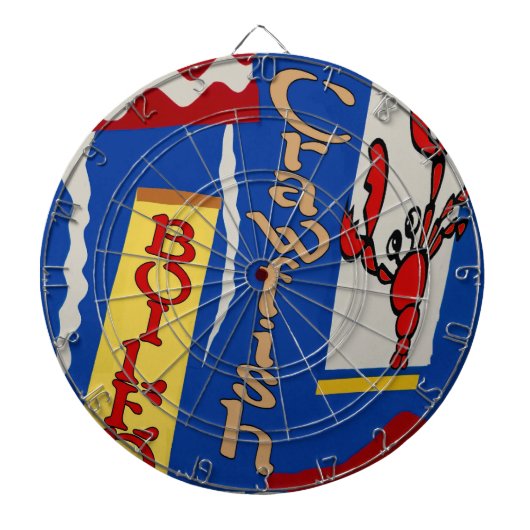 Jeu De Fléchettes Conception abstraite de l'écrevisse bouillie (Devant)