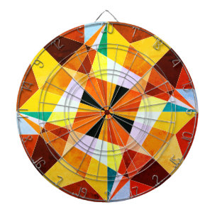 Jeu De Fléchettes Couleurs Chaudes Formes Géométriques Angulaires Fr