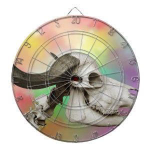 Jeu De Fléchettes Crâne de buffle sur un Arrière - plan d'aquarelle