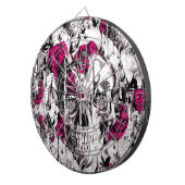 Jeu De Fléchettes Crâne de fonte grunge rose et gris (Devant droit)