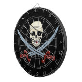 Jeu De Fléchettes Crâne déplaisant de pirate et lunettes croisées (Devant droit)