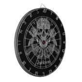 Jeu De Fléchettes Crâne et armes à feu noirs et blancs (Devant gauche)