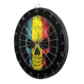 Jeu De Fléchettes Crâne roumain de drapeau sur le noir (Devant droit)