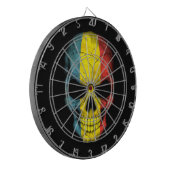 Jeu De Fléchettes Crâne roumain de drapeau sur le noir (Devant gauche)