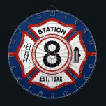 Jeu De Fléchettes Croix maltaise de pompiers de nombre fait sur<br><div class="desc">Parez votre Firestation et aidez l'intérieur de pompier pour détendre avec cette cible faite sur commande comportant votre nombre de caserne de pompiers et la date on l'a établi que.</div>