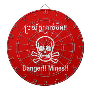 Jeu De Fléchettes Danger ! ! Les mines ! ! SYMBOLE ☠ Cambodgien Khme