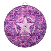 Jeu De Fléchettes Déco rose étoile sur le style Camo numérique (Devant)