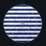 Jeu De Fléchettes Décor Nautique<br><div class="desc">Décor à rayures horizontales bleu marine. Un cadeau nautique moderne qui fera une impression sur, ou hors du bateau. Utilisez le lien "Demandez à ce concepteur" pour nous contacter avec vos demandes de design spécial ou pour obtenir de l'aide pour répondre à vos besoins de projet de personnalisation.</div>