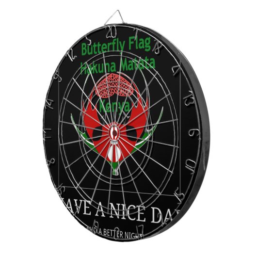 Jeu De Fléchettes Design du Bouclier kenyan : Drapeau de papillon. (Devant droit)