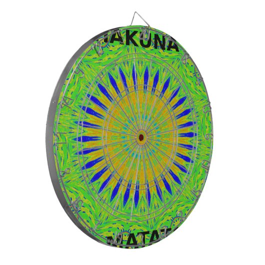 Jeu De Fléchettes Design Motif africain en vert et en or (Devant gauche)