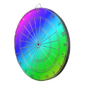Jeu De Fléchettes Diagonale arc-en-ciel bleu à vert (Devant droit)