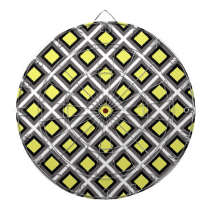 Jeu De Fléchettes Diamants d'ikat gris foncé, noir, jaune par STaylo