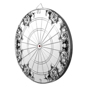 Jeu De Fléchettes DOMMAQUES vintages FLORAUX NOIRS ET BLANCS