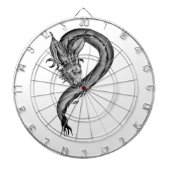 Jeu De Fléchettes Dragon noir et blanc (Devant)
