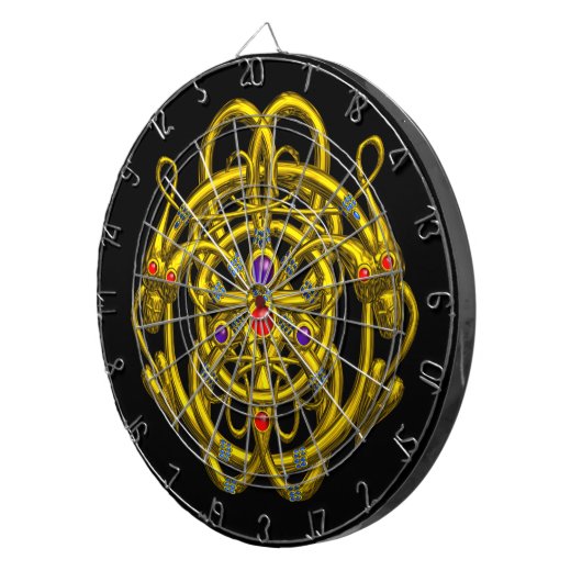 Jeu De Fléchettes DRAGONS D'OR À DOUBLE, Noir (Devant droit)