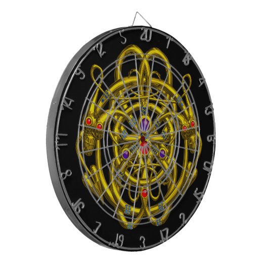 Jeu De Fléchettes DRAGONS D'OR À DOUBLE, Noir (Devant gauche)