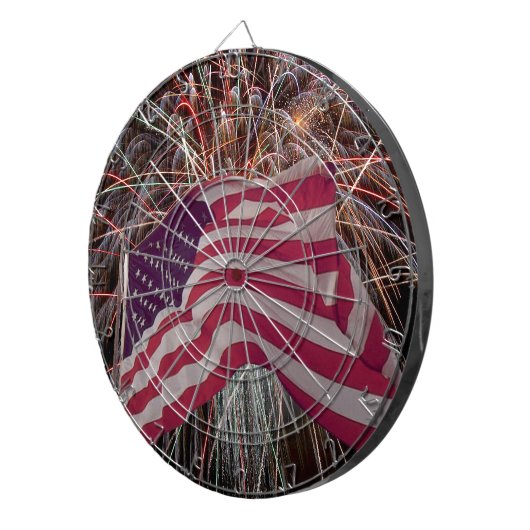 Jeu De Fléchettes Drapeau américain et feux d'artifice (Devant droit)