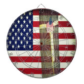 Jeu De Fléchettes Drapeau américain et ruban jaune (Devant)