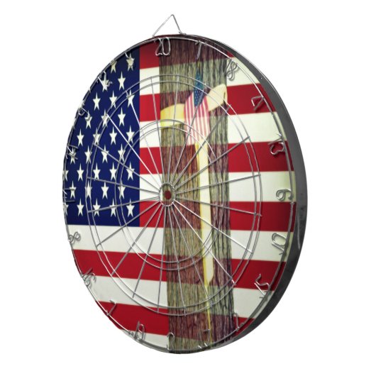 Jeu De Fléchettes Drapeau américain et ruban jaune (Devant droit)
