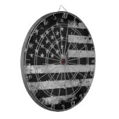 Jeu De Fléchettes Drapeau américain grunge noir et blanc (Devant gauche)
