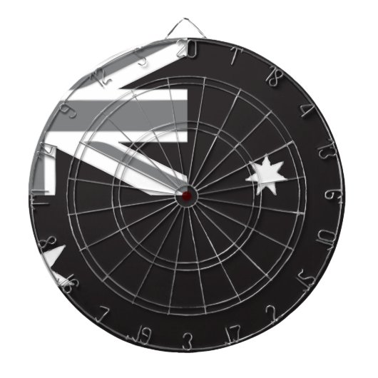 Jeu De Fléchettes Drapeau australien noir et blanc (Devant)